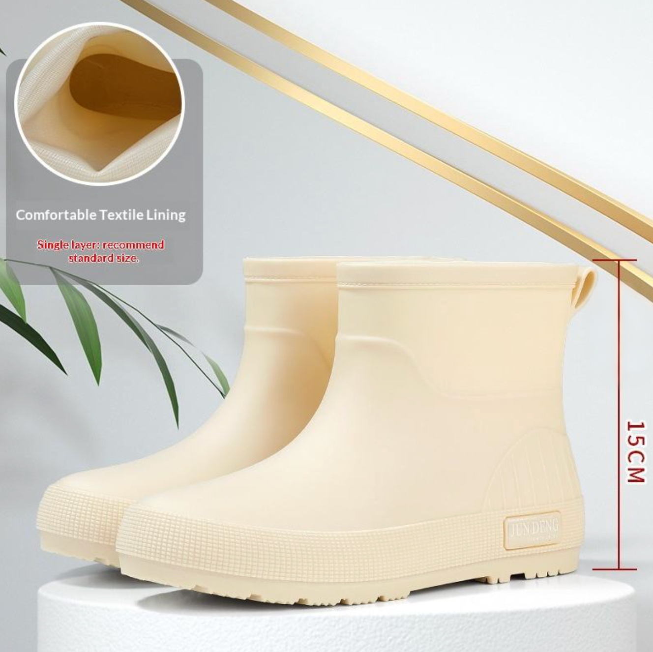 cream-white-short-fishing-boots-with-comfortable-inner-lining-size-mark